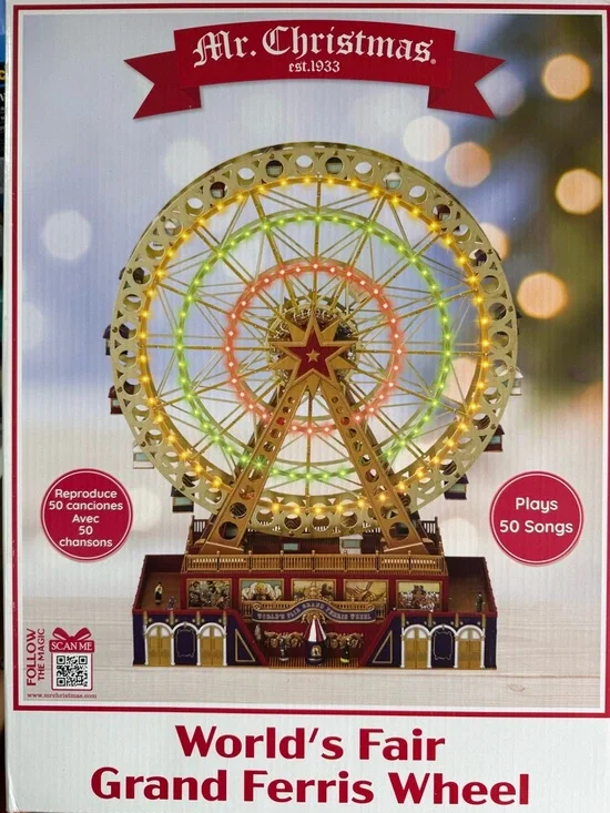 Mr Christmas Grand Ferris Wheel 15 Gold Label LED 50 Songs Animated - Picture 5 of 16